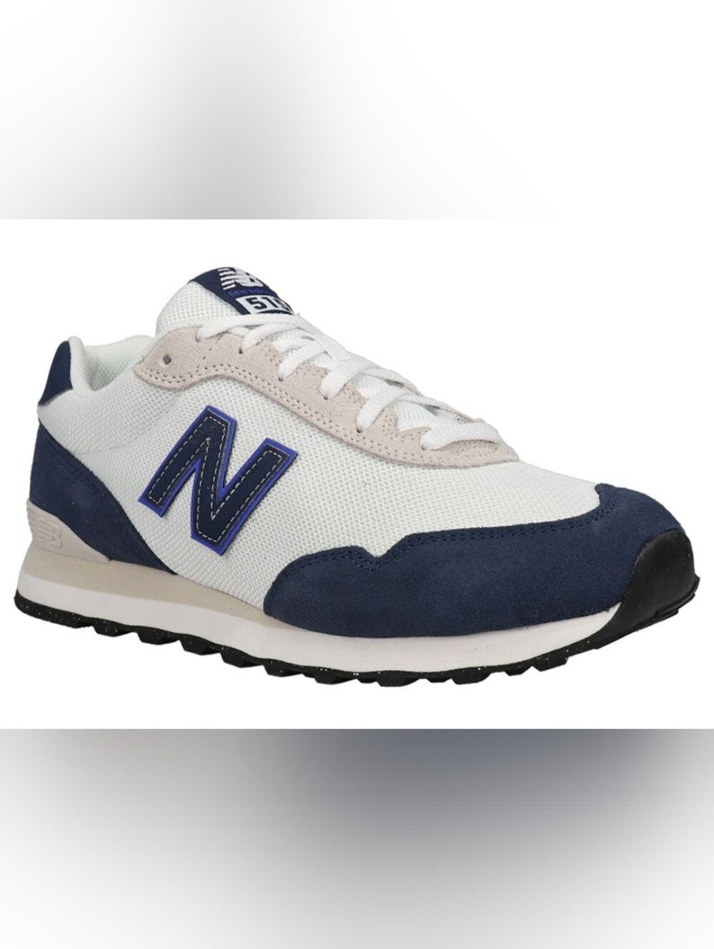 New Balance White & Navy Classic Runner